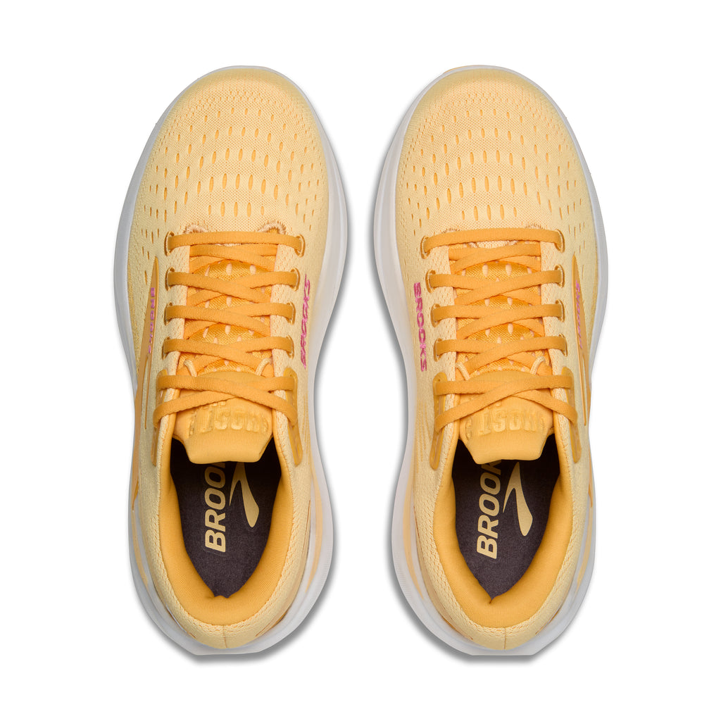 Women's Brooks Ghost Max 3. Light Orange upper. White midsole. Top view.