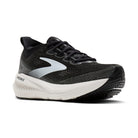 Women's Brooks Glycerin 23. Black upper. White midsole. Lateral view.