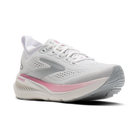 Brooks Glycerin 23 women's running shoe in White/Harbor Mist/Metallic, lateral view (image 1).
