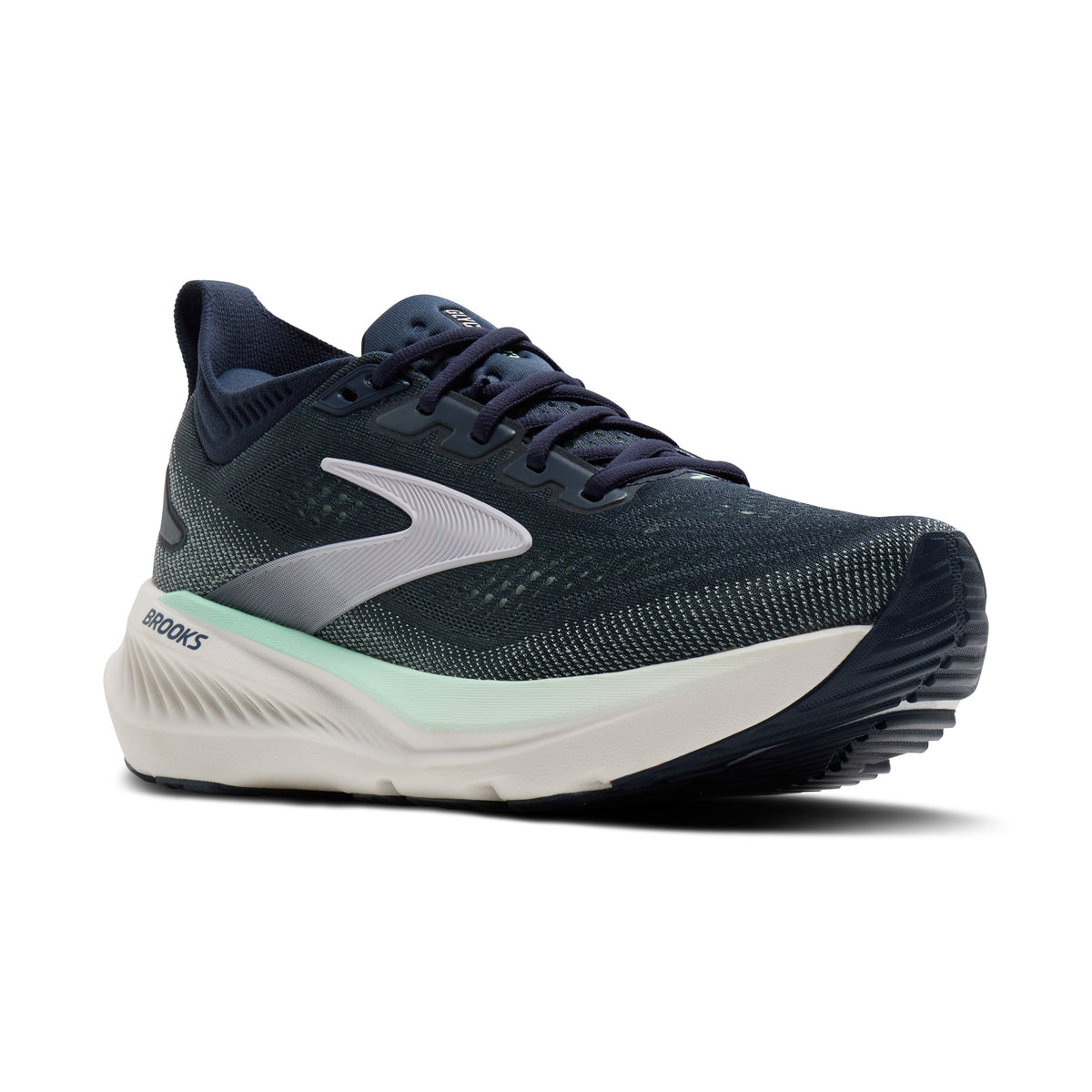 Brooks Glycerin 23 women's running shoe in Spellbound/Yucca/Pink, lateral view (image 1).