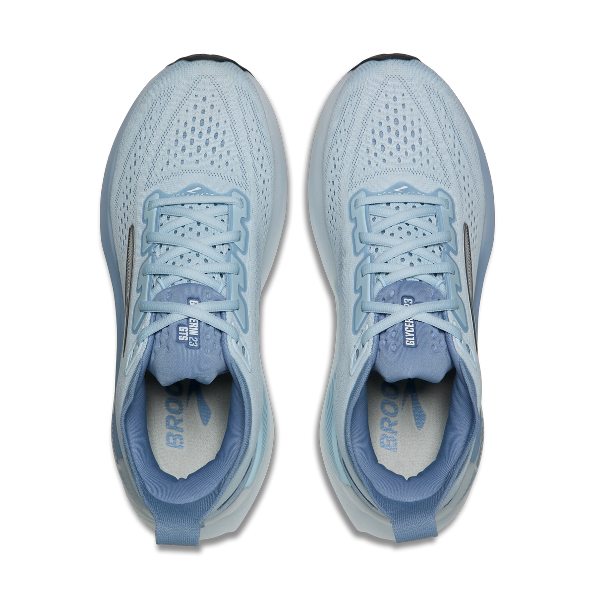 Brooks Glycerin GTS 23 women's stability running shoe in Nantucket Breeze/Rain/Clear, top view (image 4).