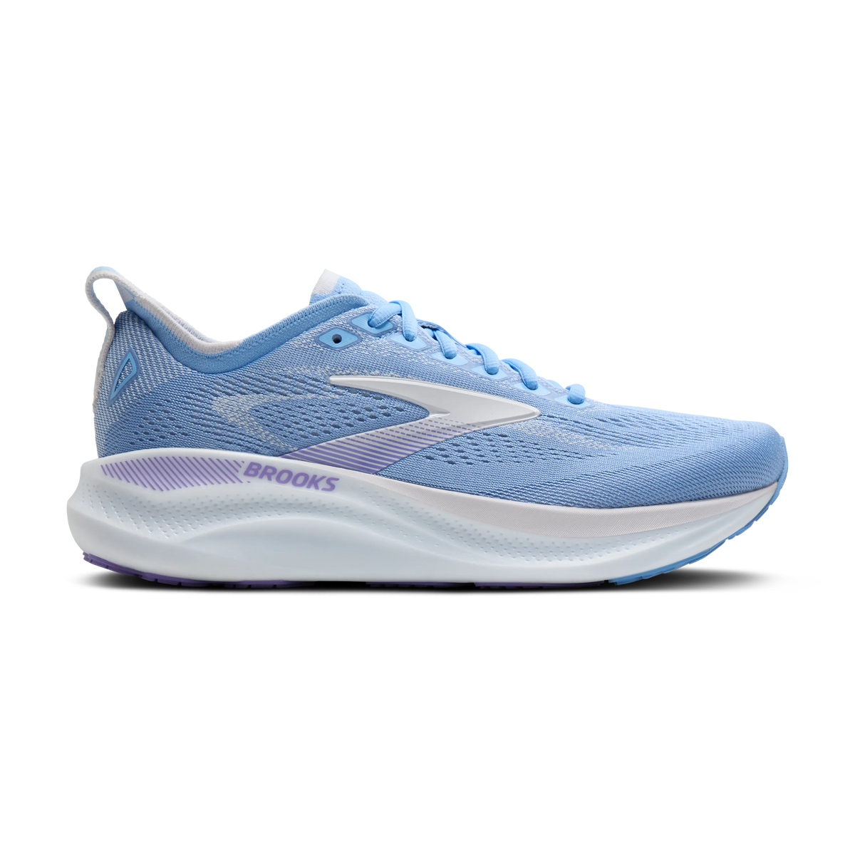 Women's Brooks Adrenaline GTS 26. Blue upper. White midsole. Lateral view.