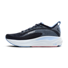 Women's Brooks Adrenaline GTS 26. Black upper. White midsole. Medial view.