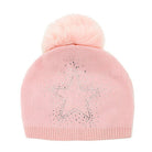 Mitchie's Matchings Knit Slouch Hat with Star & Fox Fur Pompom Women's