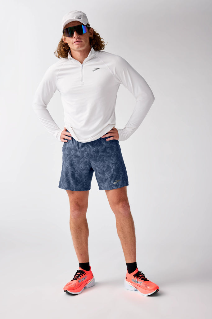 Men's Brooks Journey 7" 2-in-1 Shorts. Teal.