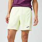 Men's Brooks Journey 7" 2-in-1 Shorts. Light Yellow.