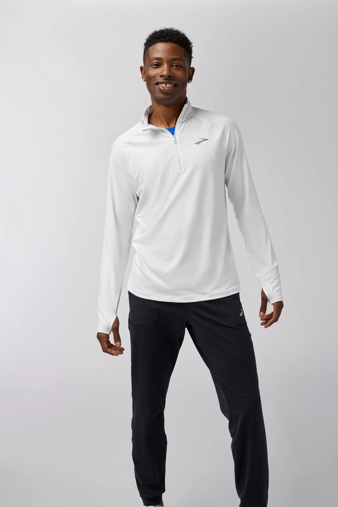 Men's Brooks Dash 1/2 Zip 3.0. White