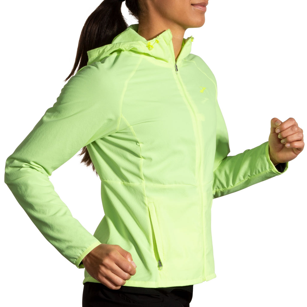 Women's Brooks Canopy Jacket. Light Green. Lateral view.
