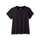 Women's Brooks Luxe Short Sleeve. Black. Front view.