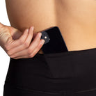 Women's Brooks Spark Tights. Black. Rear pocket.