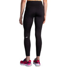 Women's Brooks Spark Tights. Black. Rear view.