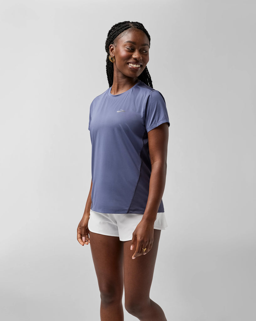 Women's Brooks Sprint Free Short Sleeve 3.0. Blue/Grey.