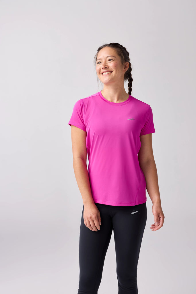 Women's Brooks Sprint Free Short Sleeve. Magenta.