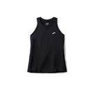 Women's Brooks Sprint Tank. Black. Front view.