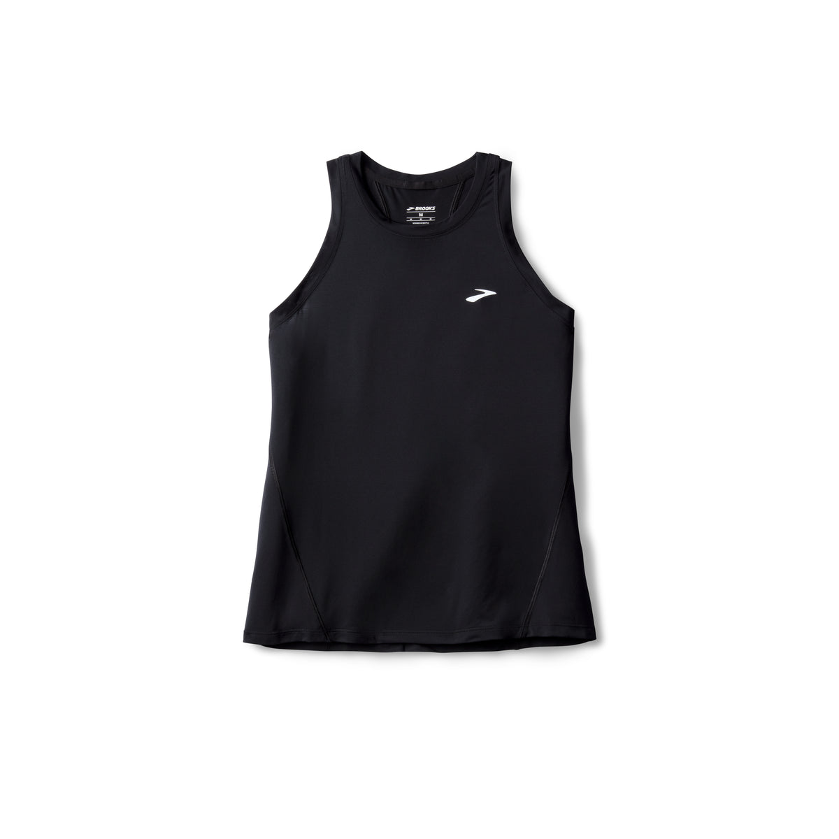 Women's Brooks Sprint Tank. Black. Front view.