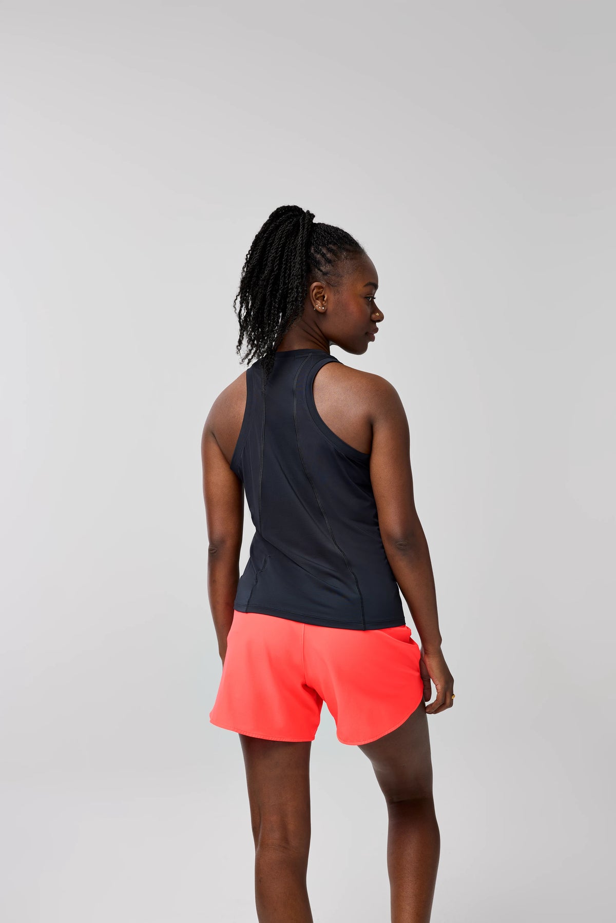 Women's Brooks Sprint Tank. Black. Rear view.