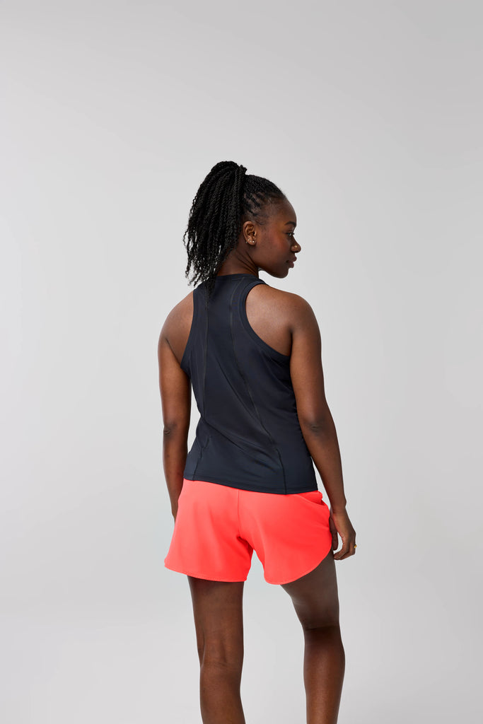 Women's Brooks Sprint Tank. Black. Rear view.