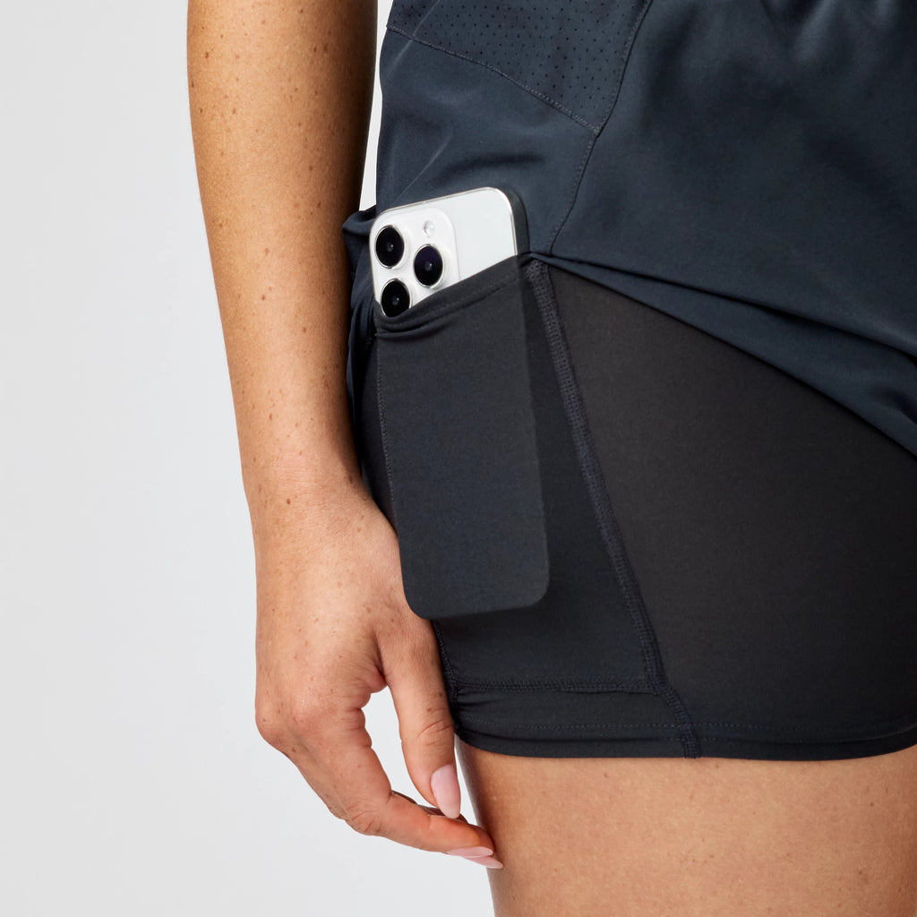 Women's Brooks Dash 2-in-1 Shorts. Black.