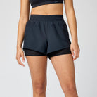 Women's Brooks Dash 2-in-1 Shorts. Black.