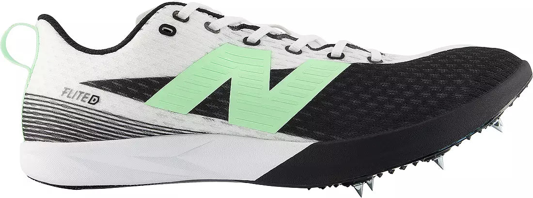 New Balance FuelCell Flite-D. Black/White. Lateral view.