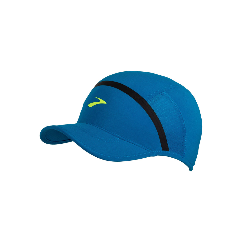 Unisex Brooks Base Hat. Blue. Lateral view.