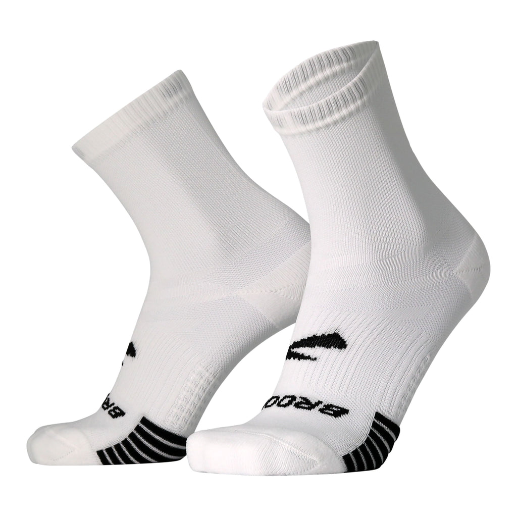Unisex Brooks Ghost Lite Crew Socks. White.