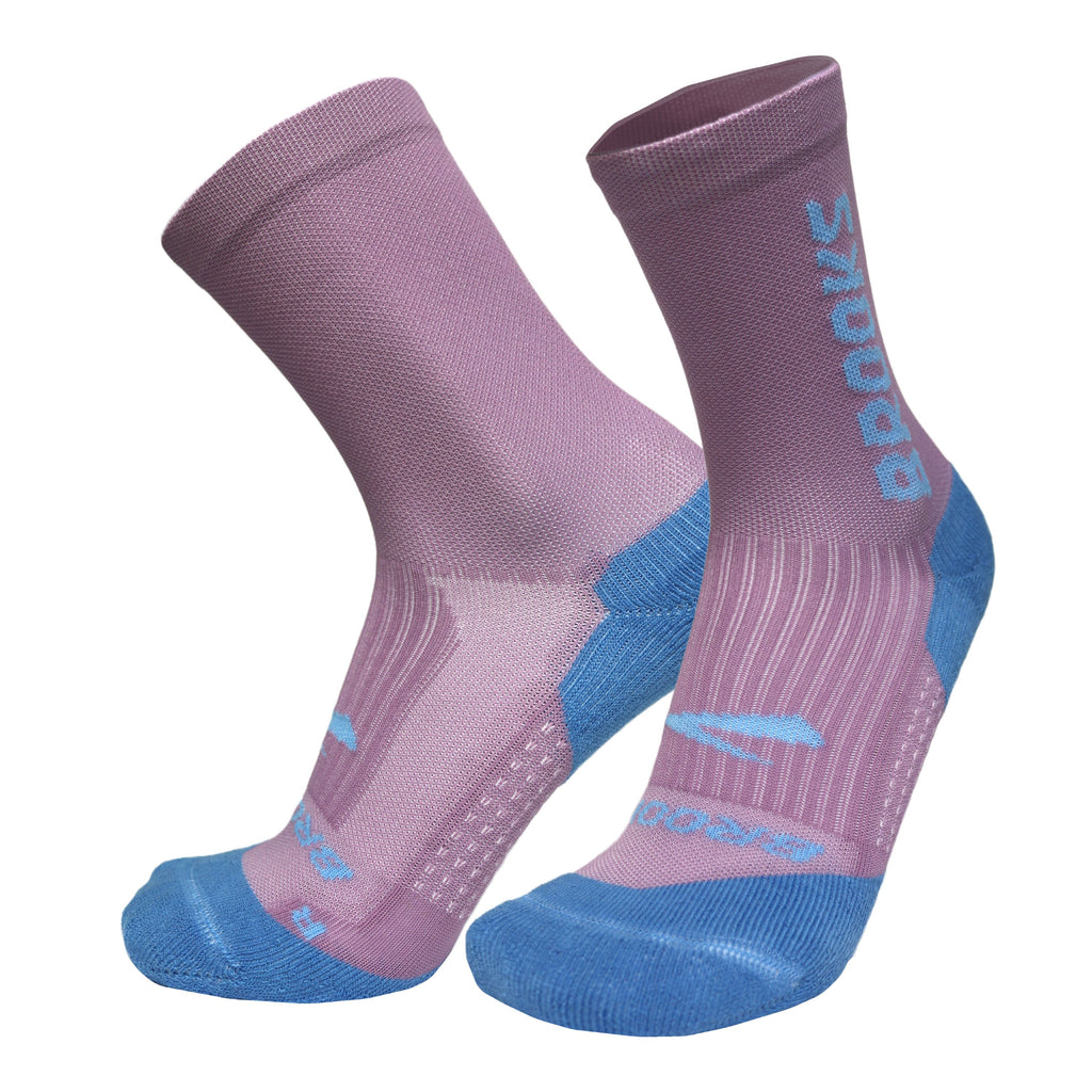 Unisex Brooks Ghost Crew Socks. Purple/Blue.