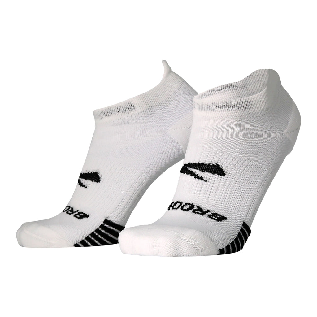 Unisex Brooks Ghost Lite No Show Socks. White