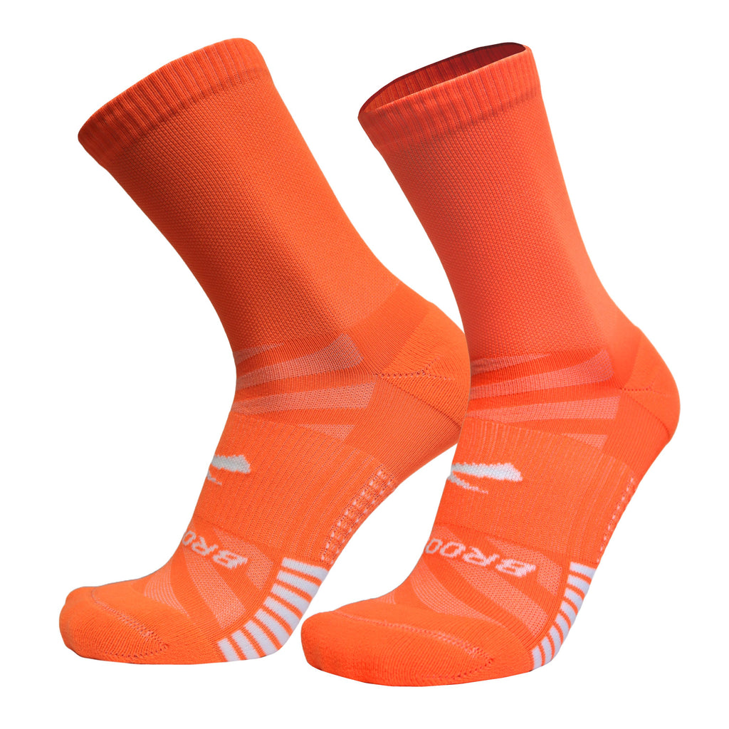 Brooks Ghost Crew Socks. Orange.