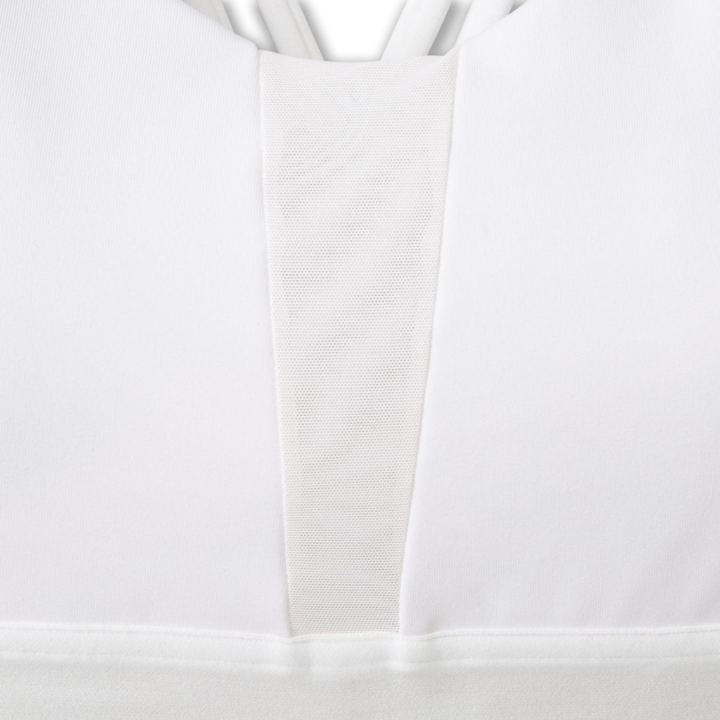 Women's Brooks Plunge 3.0 Sports Bra. White. Front view.