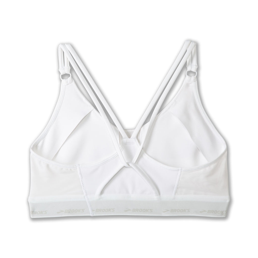 Women's Brooks Plunge 3.0 Sports Bra. White. Rear view.