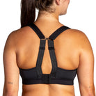 Women's Brooks Convertible 2.0 Sports Bra in Black, detail view.