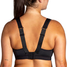 Women's Brooks Convertible 2.0 Sports Bra in Black, back view.