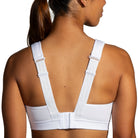 Women's Brooks Convertible 2.0 Sports Bra in White, back view.