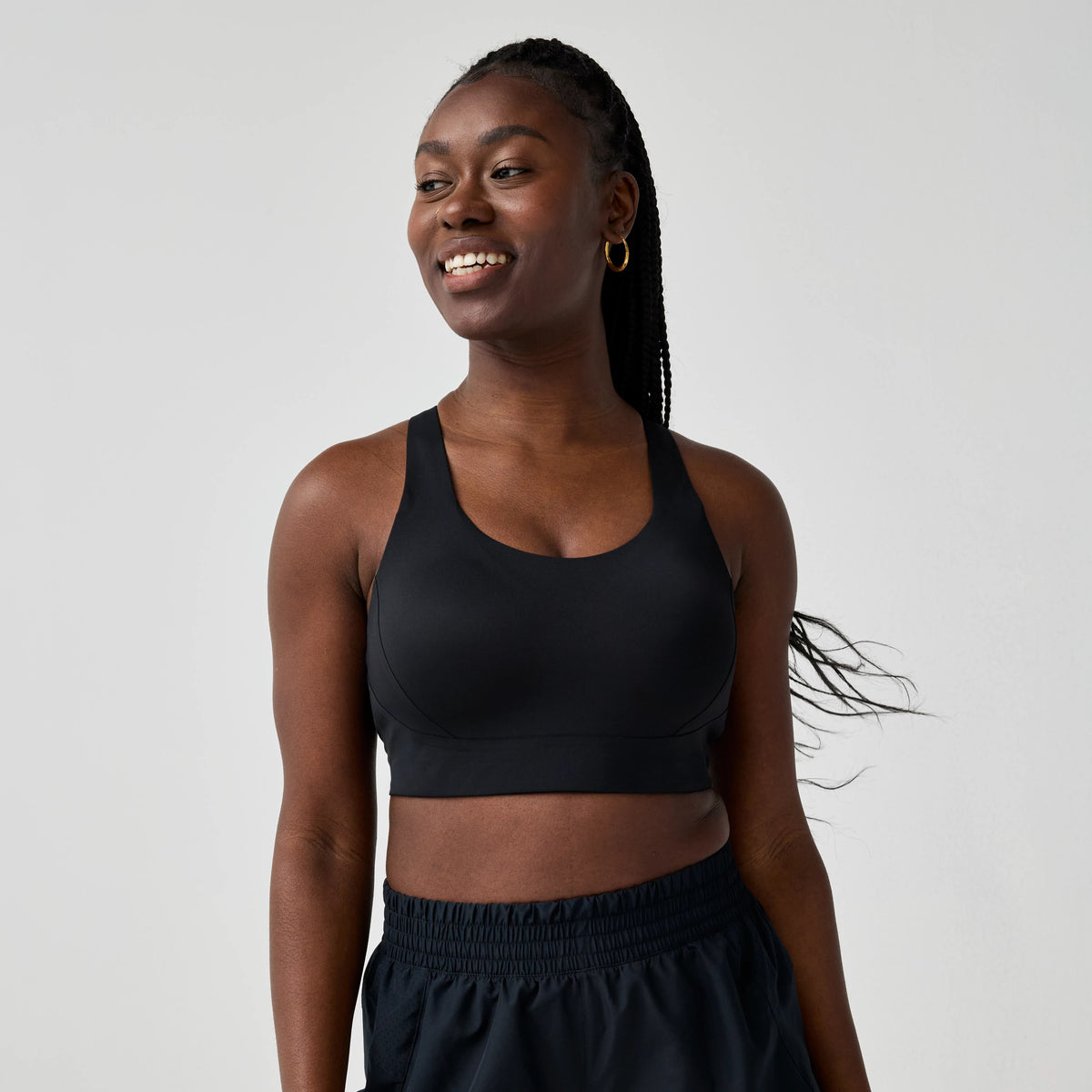 Women's Brooks Limitless Racerback Sports Bra. Black.