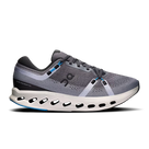 Men's On Cloudsurfer 2. Grey upper. White midsole. Lateral view.
