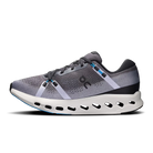 Men's On Cloudsurfer 2. Grey upper. White midsole. Medial view.