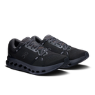 Men's On Cloudsurfer 2. Black upper. Black midsole. Lateral view.