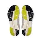 Men's On Cloudsurfer 2. Light Grey upper. White midsole. Bottom view.