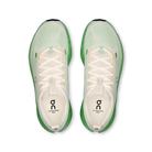 Men's On Running Cloudsurfer Max. White/Green upper. Green midsole. Top view.