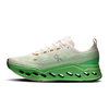 Men's On Running Cloudsurfer Max. White/Green upper. Green midsole. Medial view.