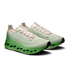 Men's On Running Cloudsurfer Max. White/Green upper. Green midsole. Lateral view.
