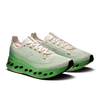 Men's On Running Cloudsurfer Max. White/Green upper. Green midsole. Lateral view.