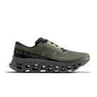 Men's On Running. Cloudmonster 3. Dark Green upper. Dark Grey midsole. Lateral view.