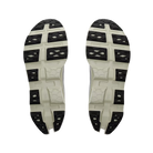 Men's On Running. Cloudmonster 3. Grey upper. Off White midsole. Bottom view.