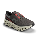 Men's On Running. Cloudmonster 3. Grey upper. Off White midsole. Lateral view.