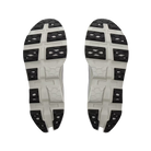 Men's On Running. Cloudmonster 3. Grey upper. Off White midsole. Bottom view.
