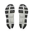 Men's On Running. Cloudmonster 3. Grey upper. Off White midsole. Bottom view.