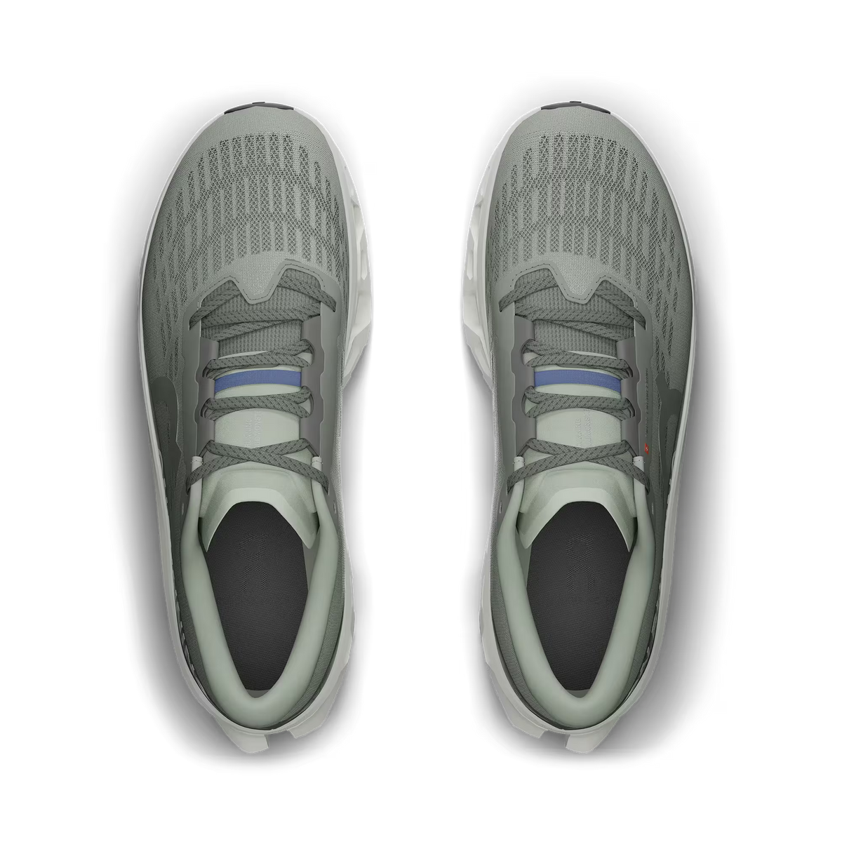Men's On Running. Cloudmonster 3. Grey upper. Off White midsole. Top view.
