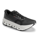 Men's On Running. Cloudmonster 3 Hyper. Black upper. White midsole. Lateral view.